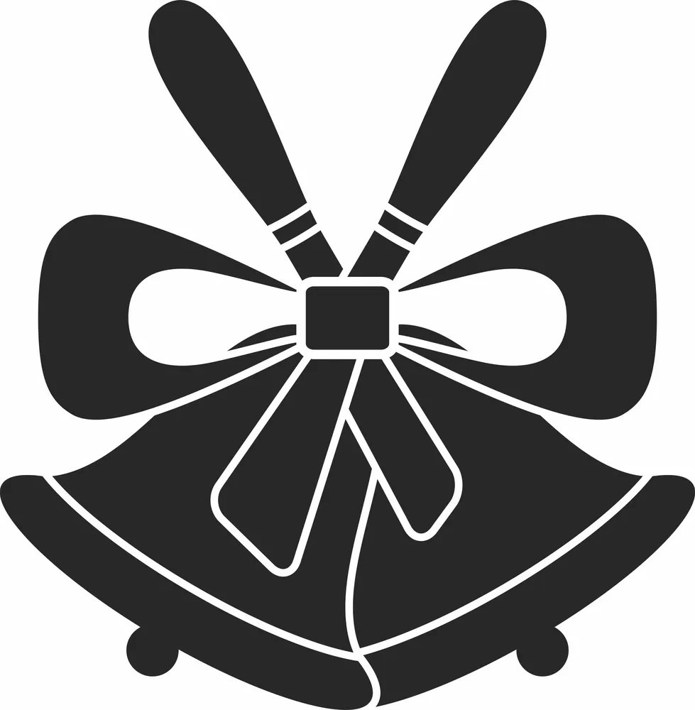Christmas Bell Clipart — full DXF linework preview
