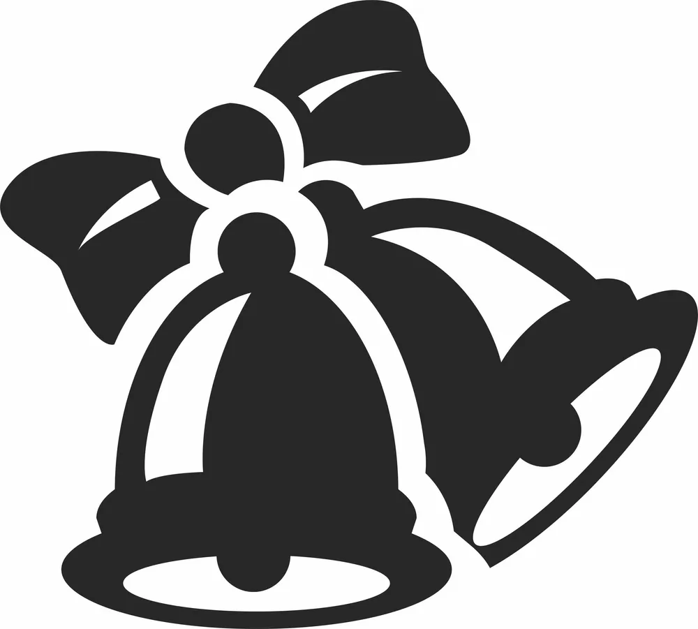 Christmas Bell Clipart — full DXF linework preview