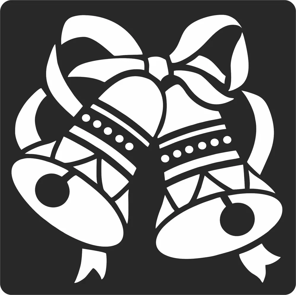 Christmas Bell Clipart — full DXF linework preview
