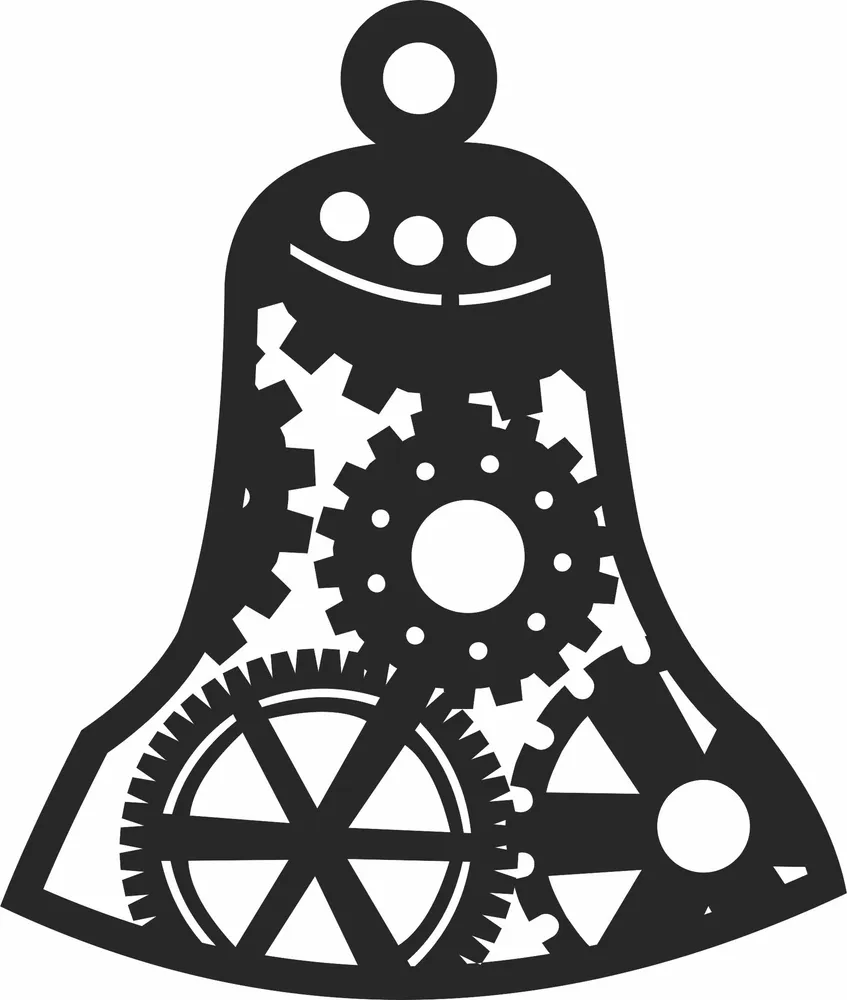 Christmas Bell for Tree Decoration Ornament — full DXF linework preview