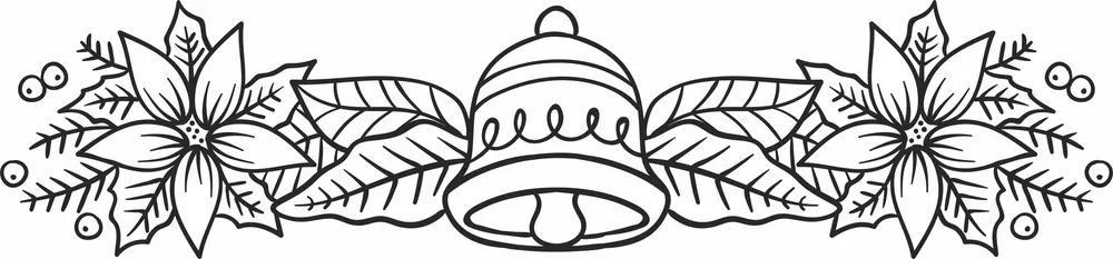 Christmas Bell Ornament — full DXF linework preview