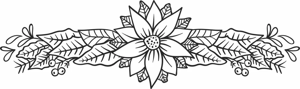 Christmas Flower Ornament — full DXF linework preview