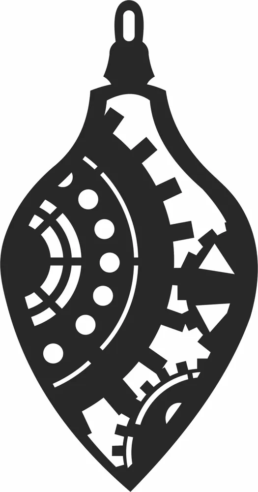 Christmas for Christmas Tree Ornament — full DXF linework preview