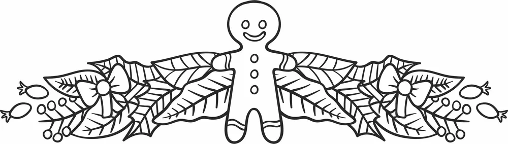 Christmas Gingerbread Clipart — full DXF linework preview
