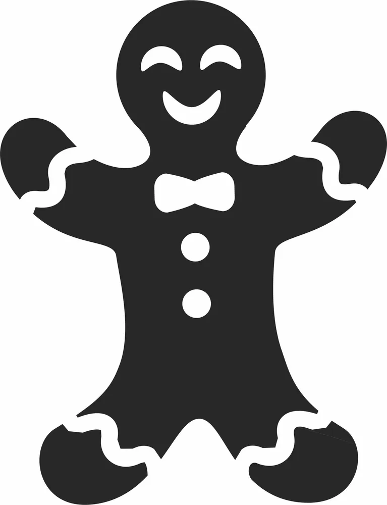 Christmas Gingerbread Clipart — full DXF linework preview
