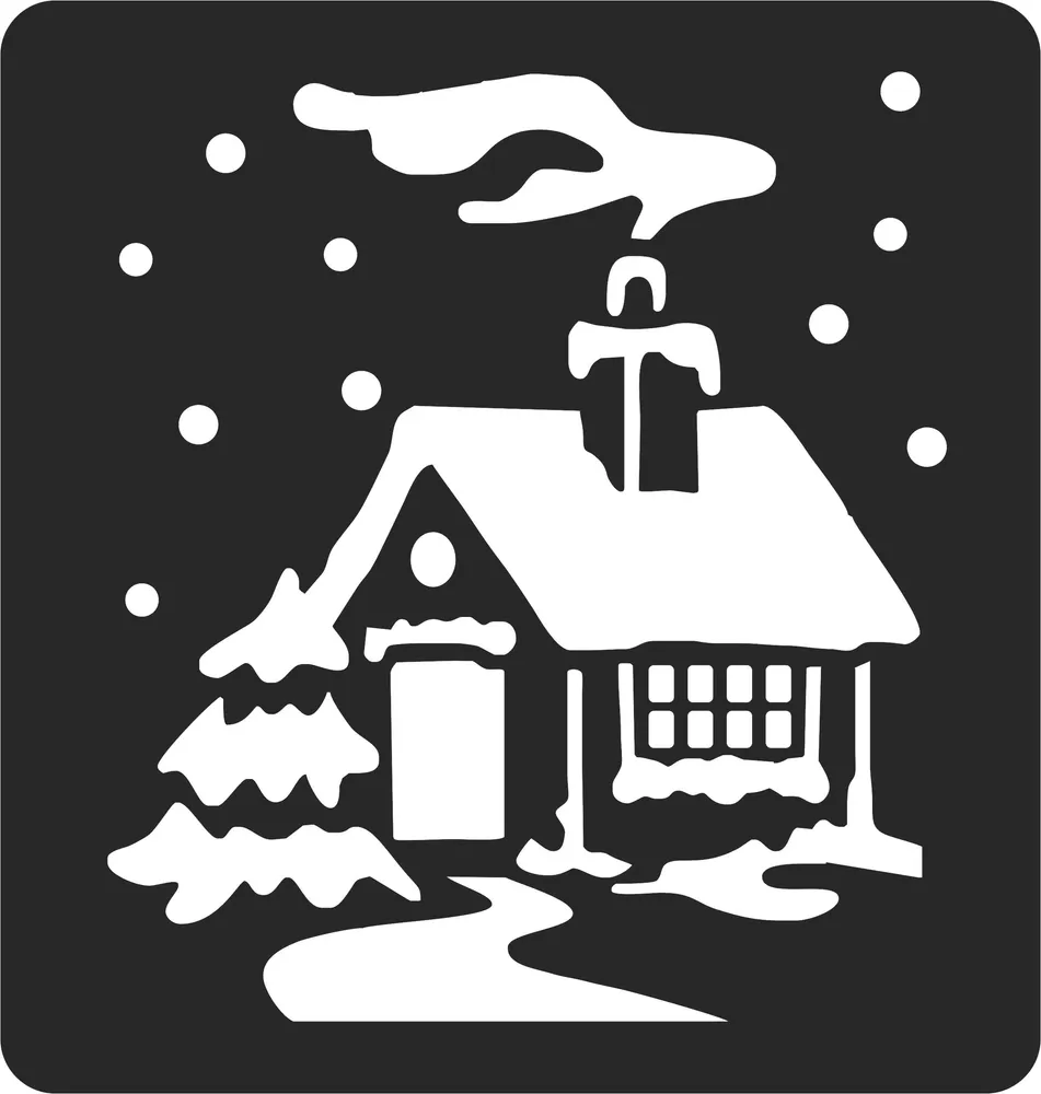 Christmas House Design — full DXF linework preview