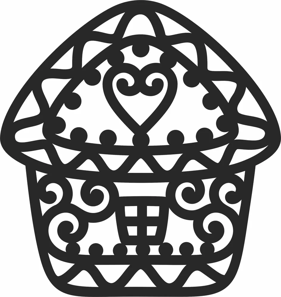 Christmas House Ornament — full DXF linework preview
