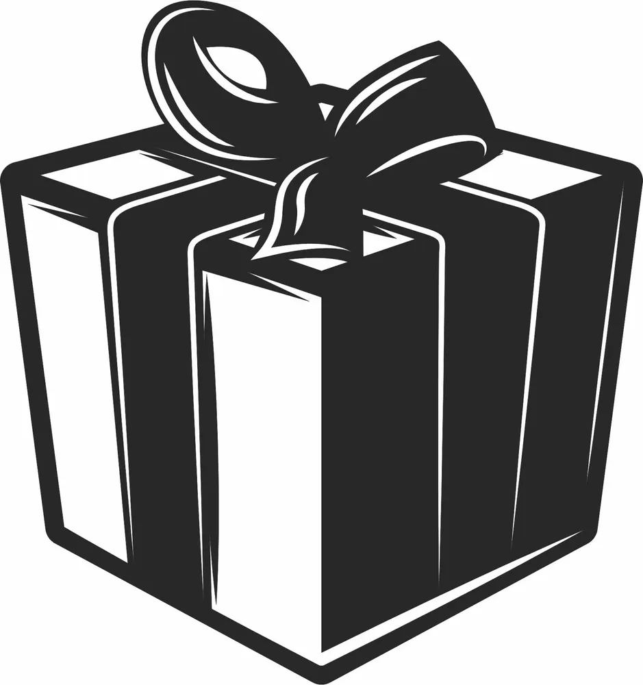 Christmas Present Clipart — full DXF linework preview