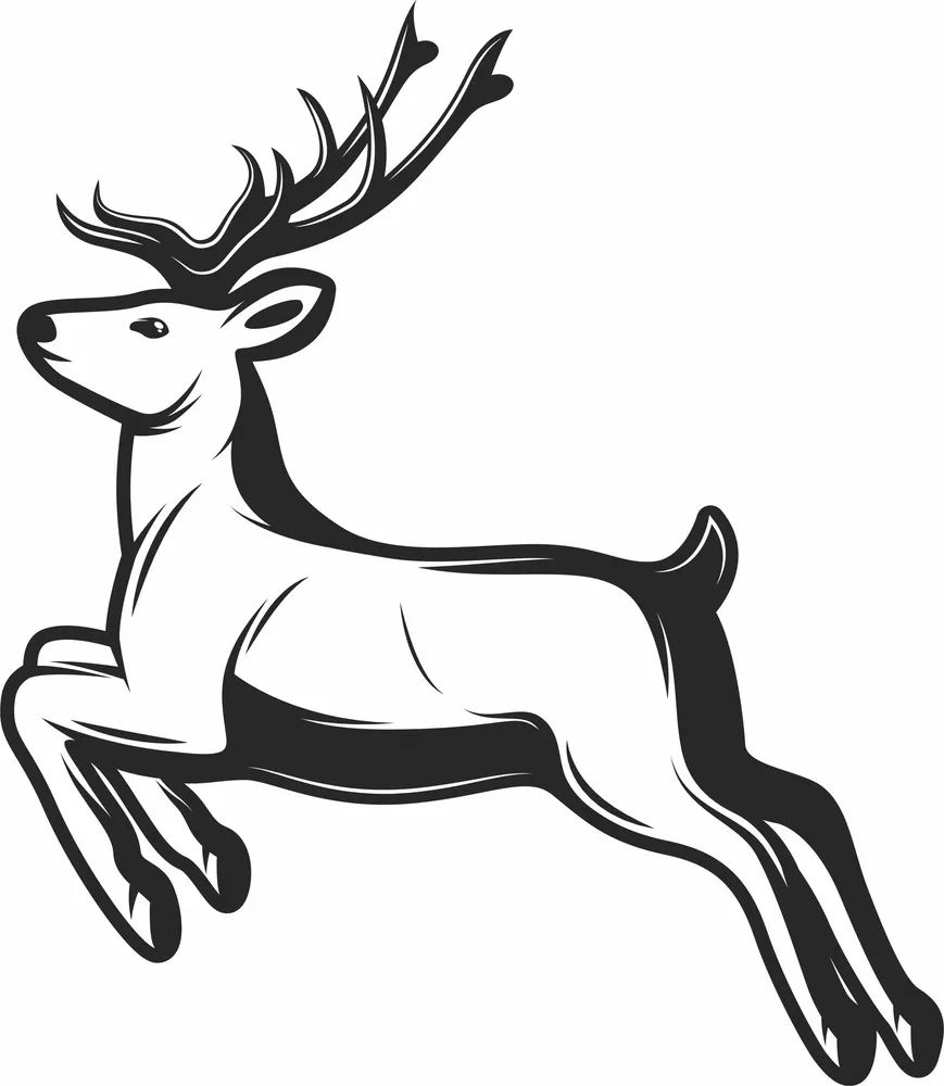 Christmas Reindeer Clipart — full DXF linework preview
