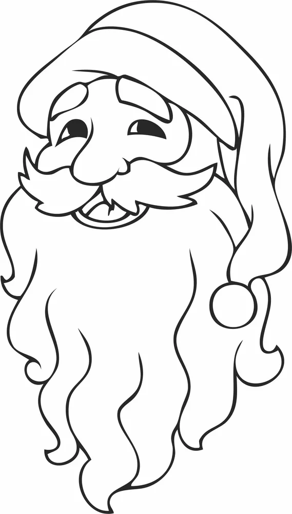 Christmas Santa Claus Face Clipart — full DXF linework preview