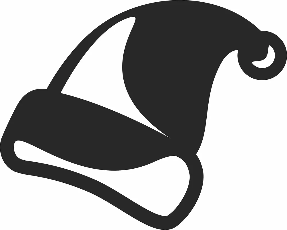 Christmas Santa Claus Hat Clipart — full DXF linework preview