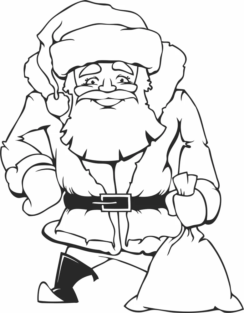 Christmas Santa Claus One Line Clipart — full DXF linework preview