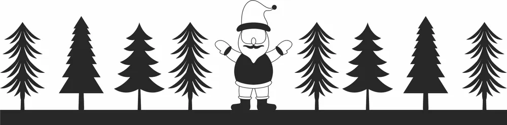 Christmas Santa Trees Clipart — full DXF linework preview