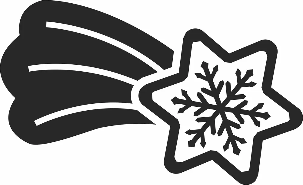 Christmas Shooting Star Clipart — full DXF linework preview