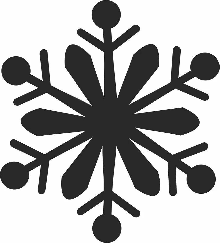 Christmas Snowflake Clipart — full DXF linework preview