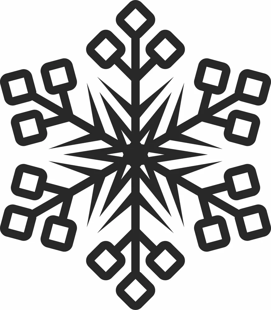 Christmas Snowflake Ornament — full DXF linework preview