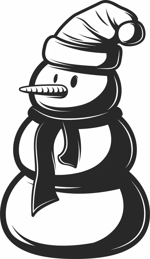 Christmas Snowman Clipart — full DXF linework preview