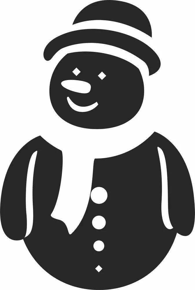 Christmas Snowman Clipart — full DXF linework preview