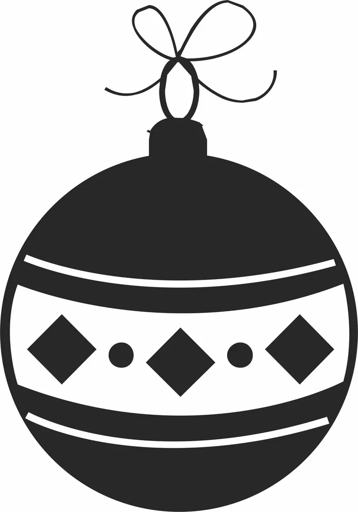 Christmas Tree Ball Clipart — full DXF linework preview