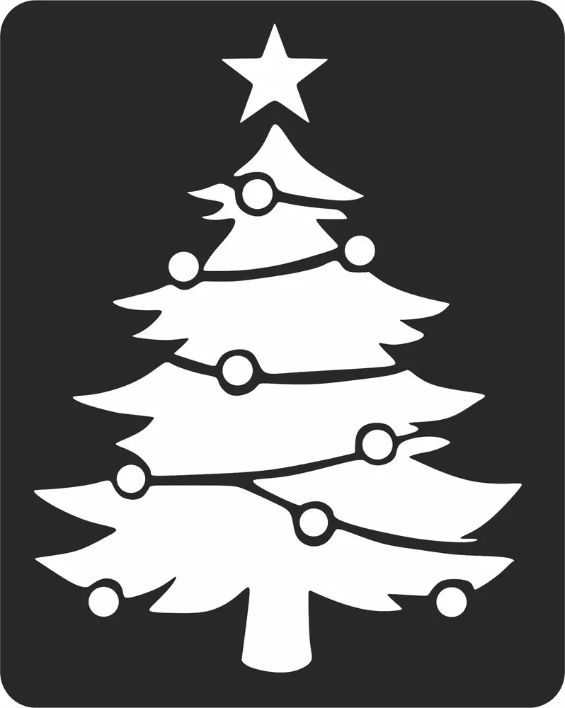 Christmas Tree Clipart — full DXF linework preview