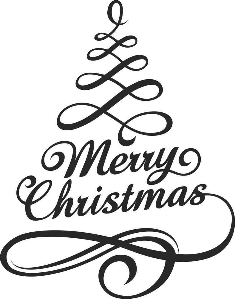 Christmas Tree Clipart — full DXF linework preview
