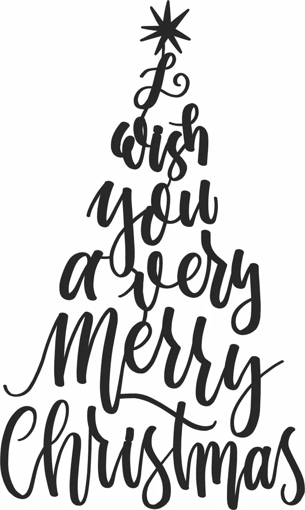 Christmas Tree Clipart — full DXF linework preview