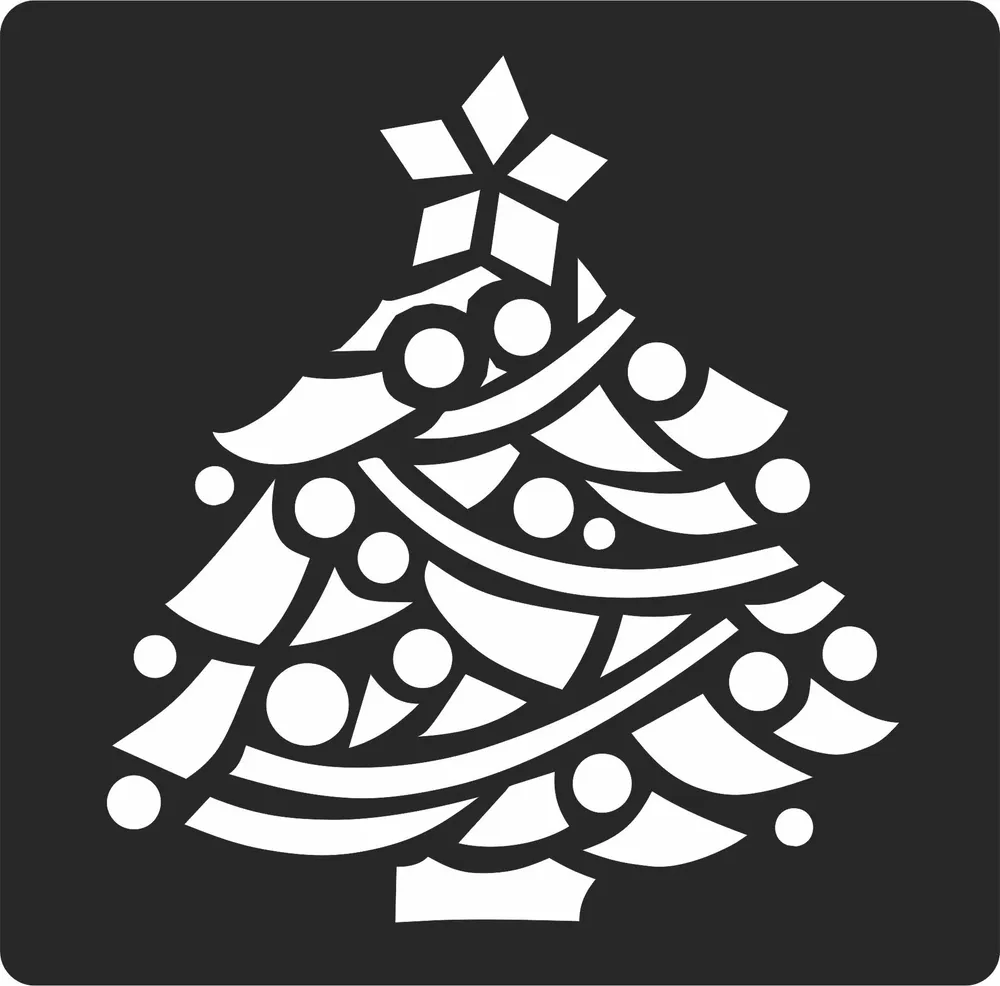 Christmas Tree Clipart — full DXF linework preview