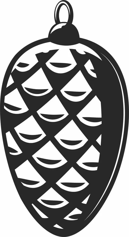 Christmas Tree Decor Ornament — full DXF linework preview