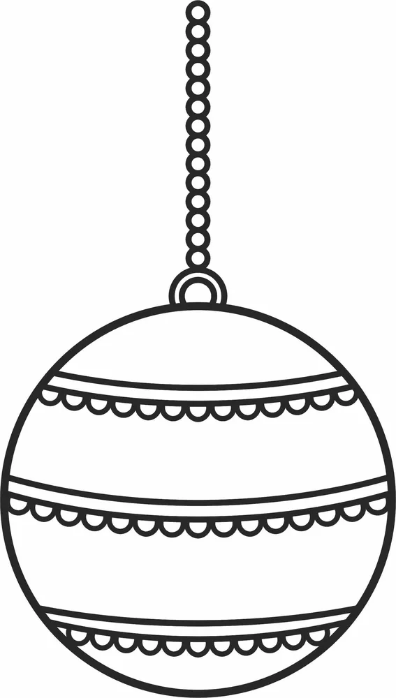 Christmas Tree Decoration Ornament — full DXF linework preview