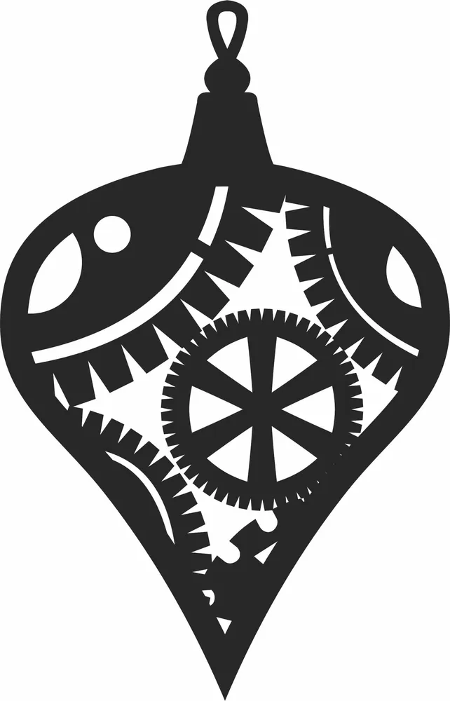 Christmas Tree Decoration Ornament — full DXF linework preview