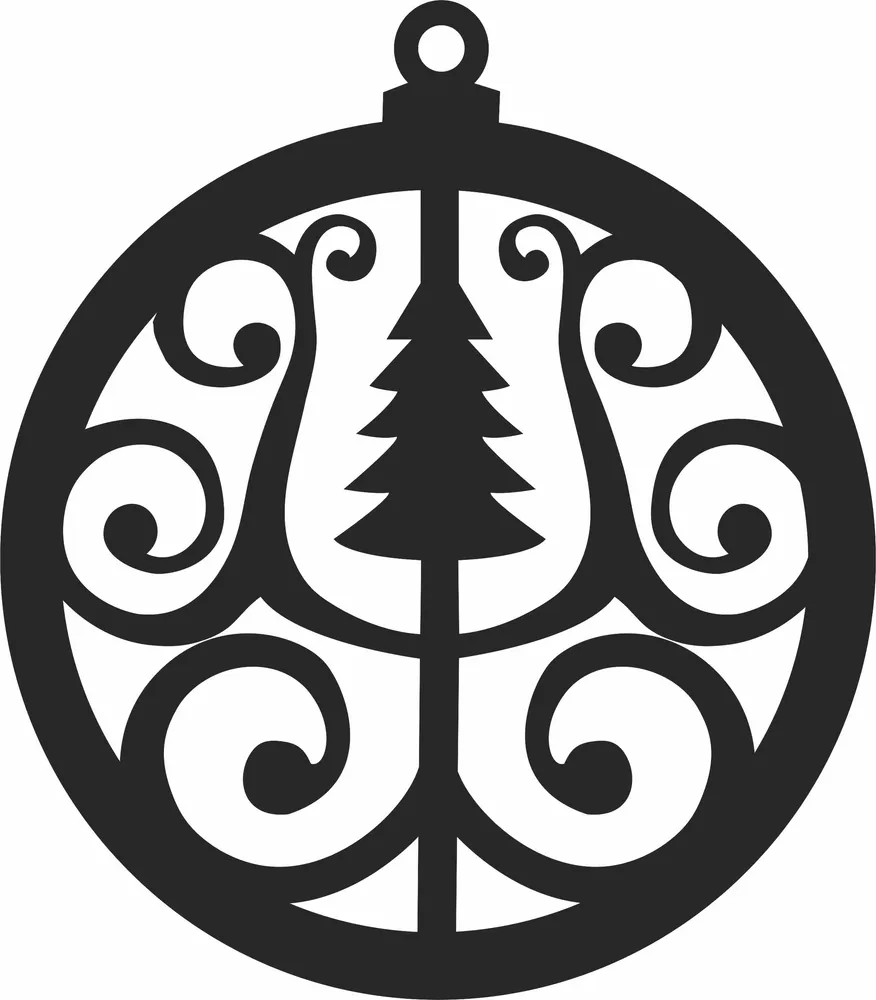 Christmas Tree Decoration Ornament — full DXF linework preview
