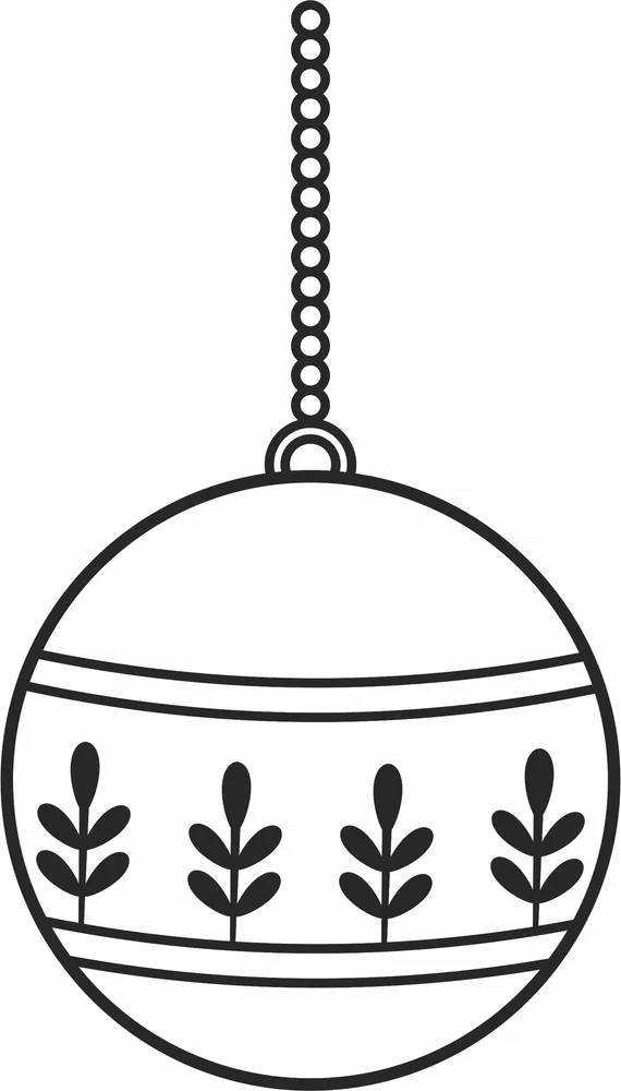 Christmas Tree Decoration Ornament — full DXF linework preview