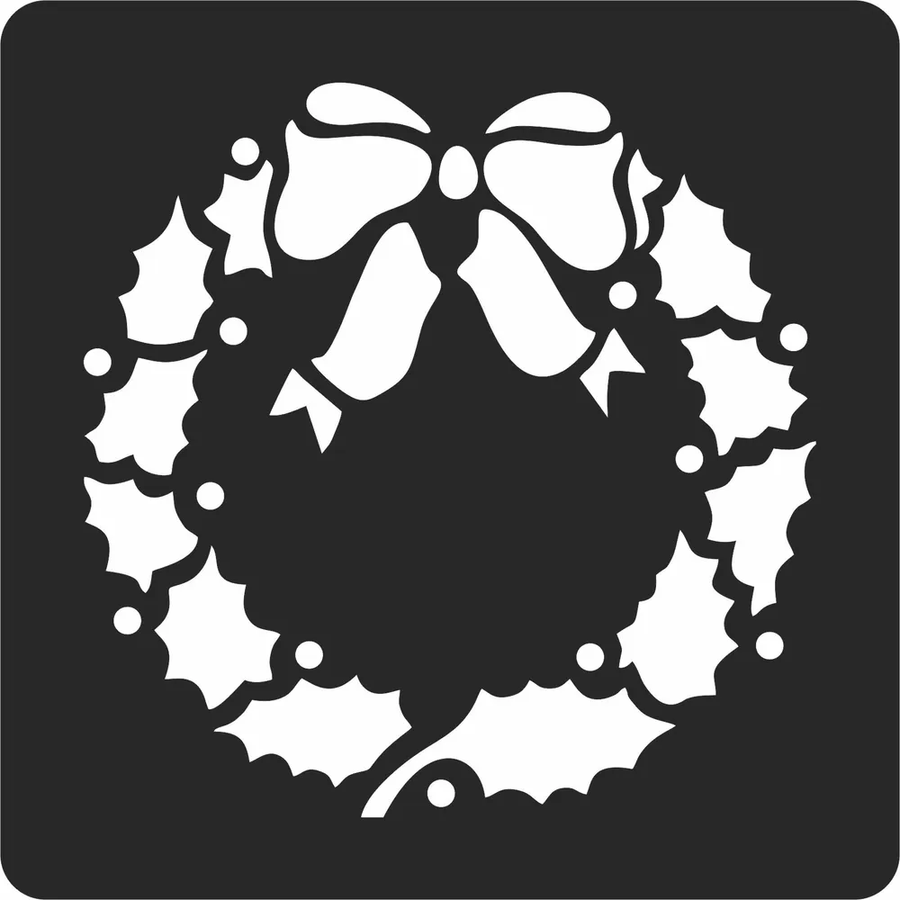 Christmas Wreath Clipart — full DXF linework preview