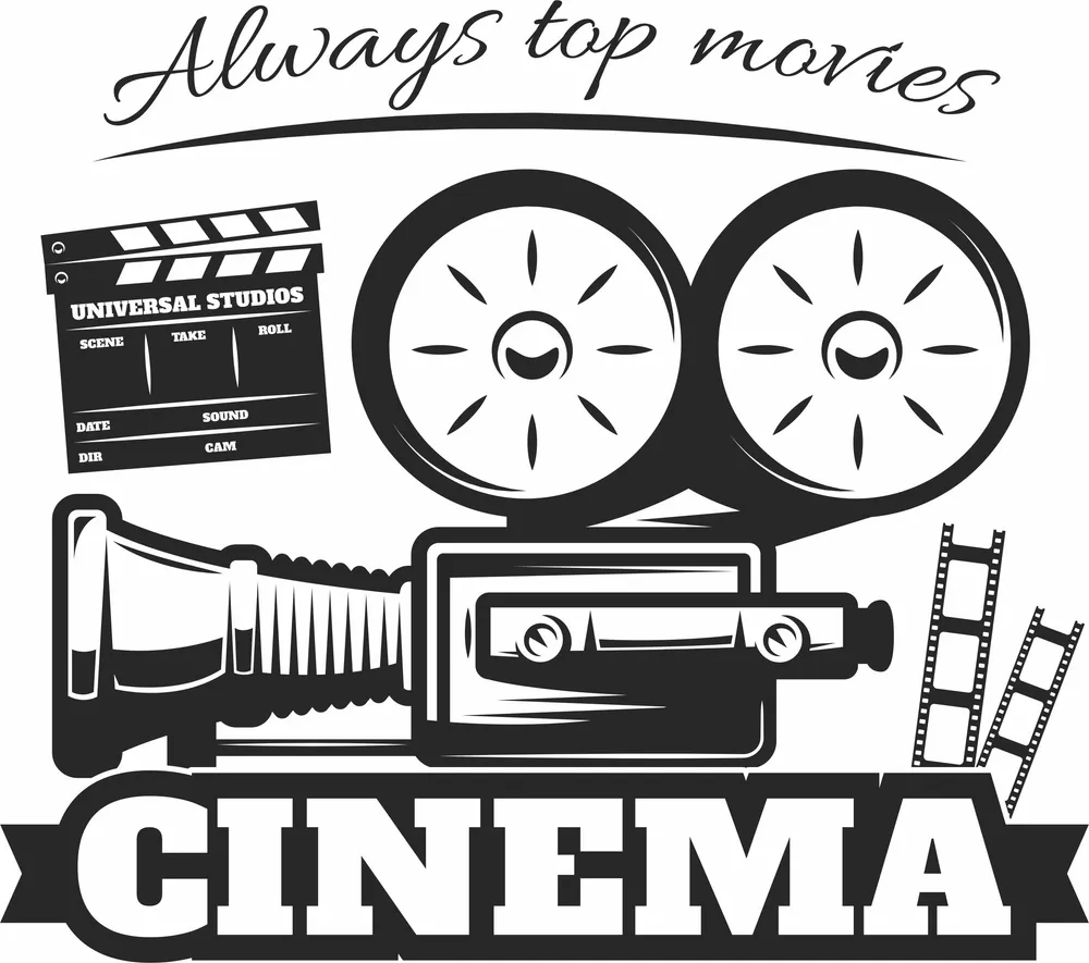 Cinema Movies Logo Sign — full DXF linework preview