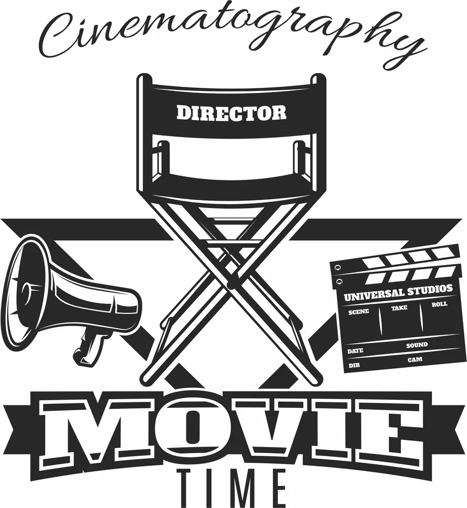Cinema Movies Logo Sign — full DXF linework preview