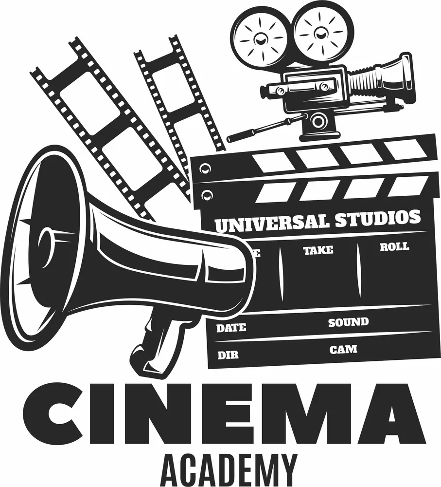 Cinema Movies Logo Sign — full DXF linework preview
