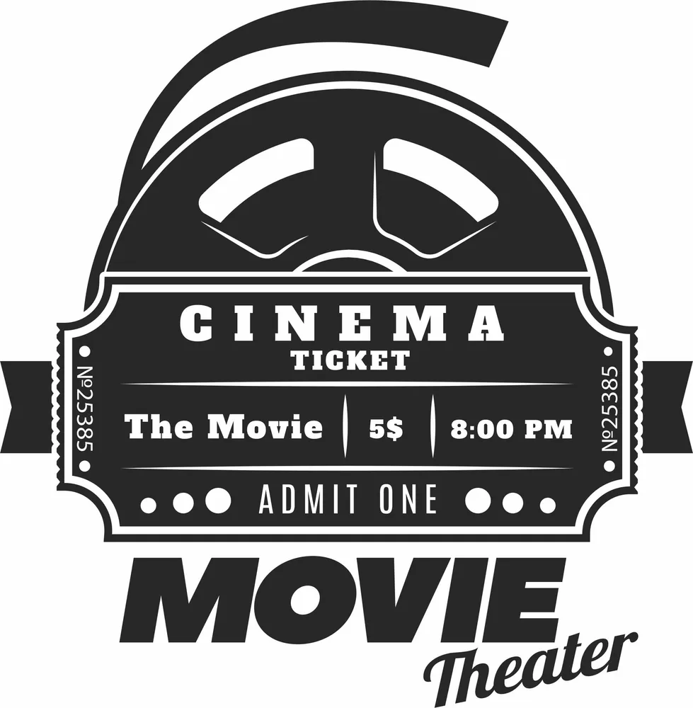 Cinema Movies Logo Sign — full DXF linework preview