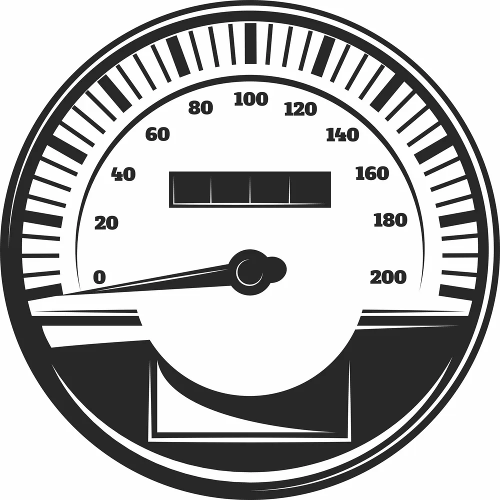 Circular Speedometer Gauge Mileage Odometer Vector — full DXF linework preview