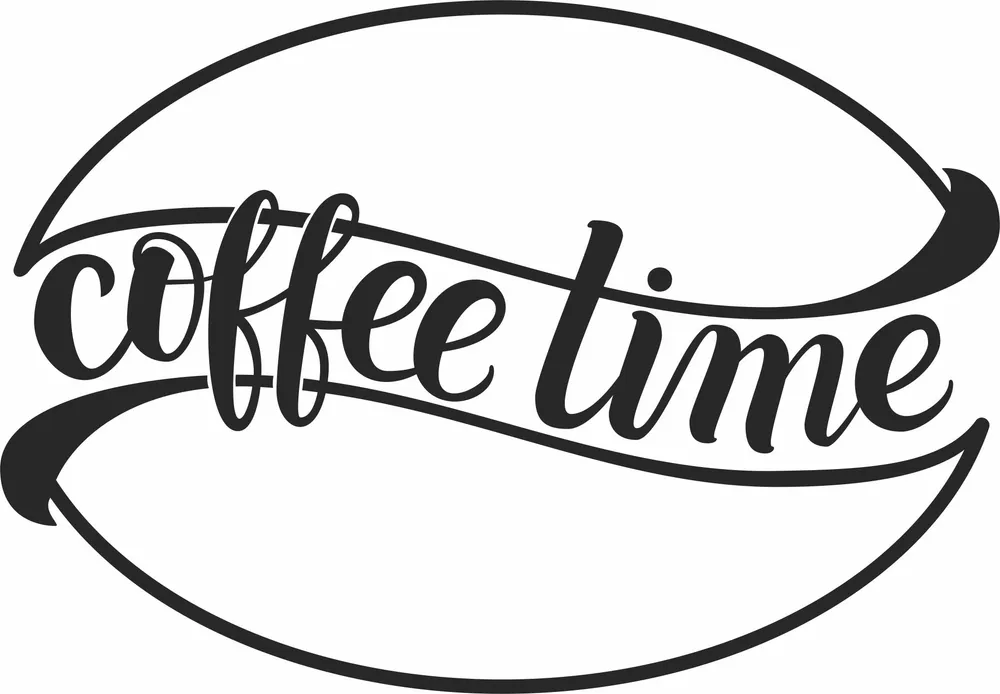 Coffe Time Wwall Decor Sign — full DXF linework preview