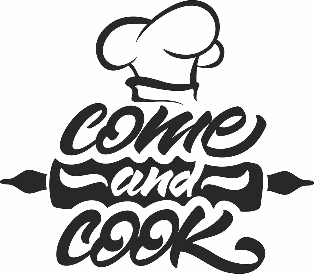 Come and Cook Clipart — full DXF linework preview
