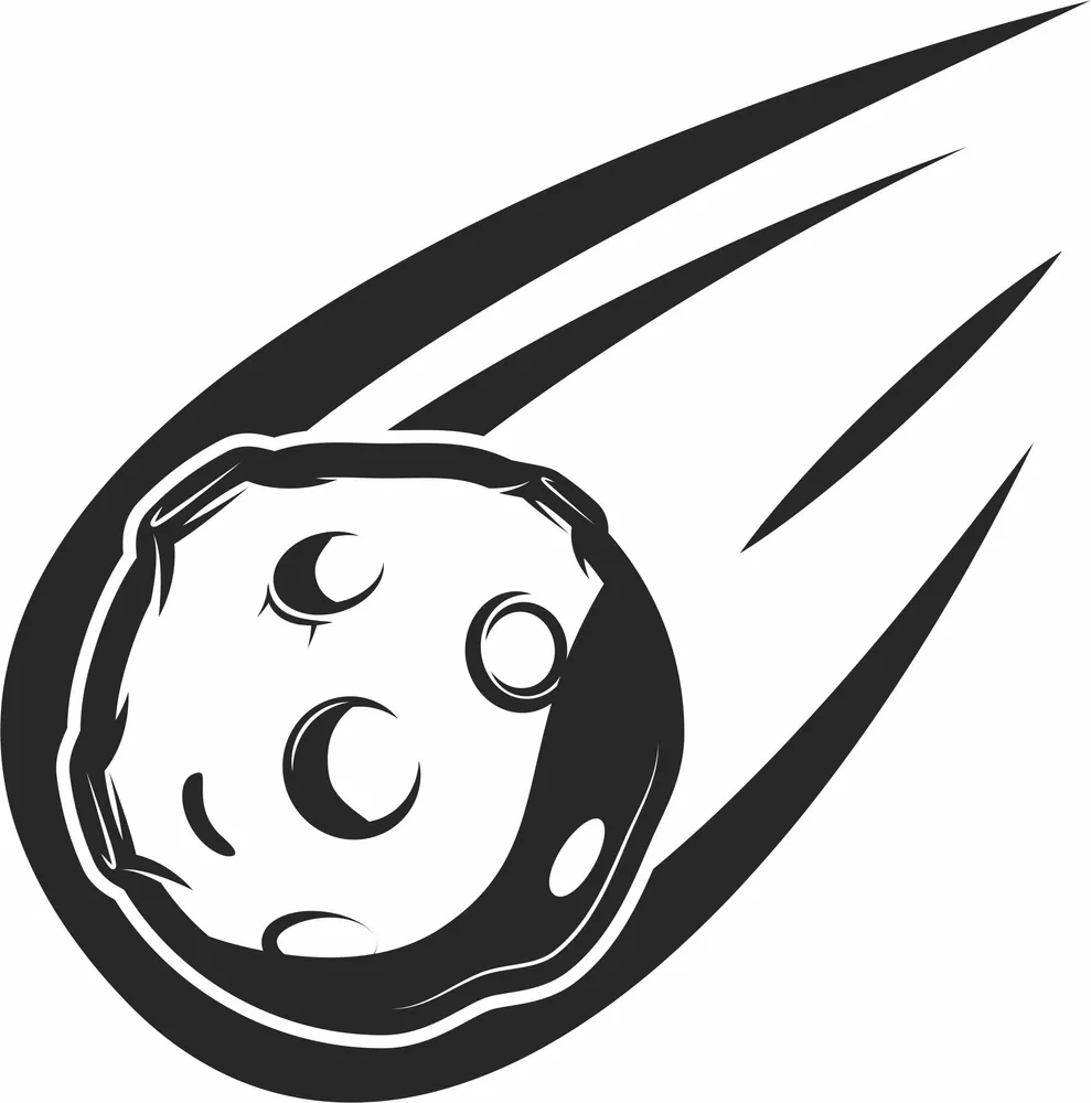 Comet Clipart — full DXF linework preview