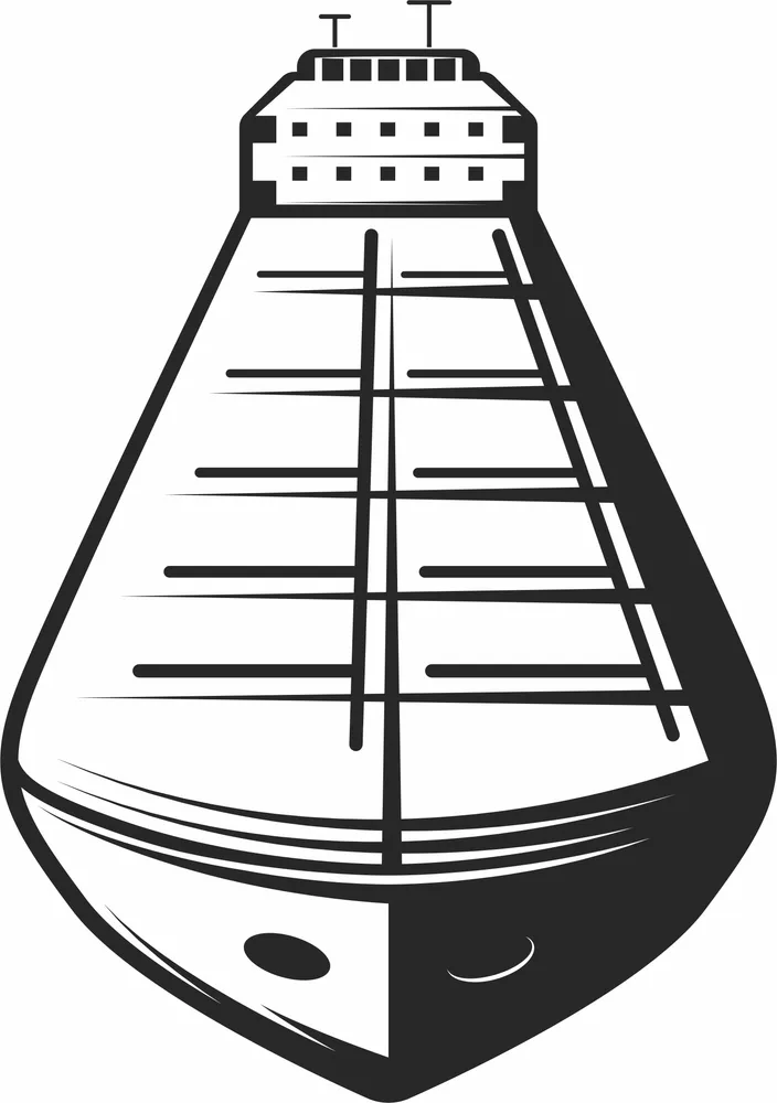 Container Ship Clipart — full DXF linework preview