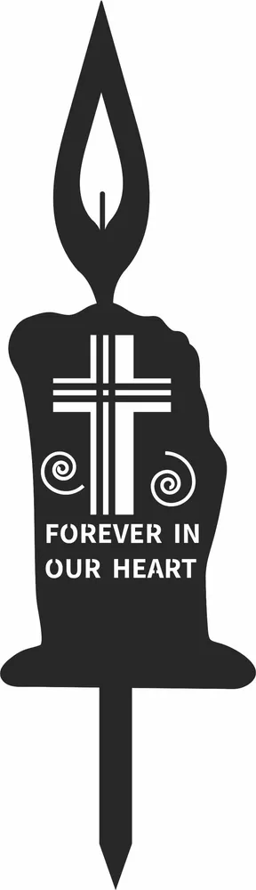 Cross Candle Stakes Clipart — full DXF linework preview