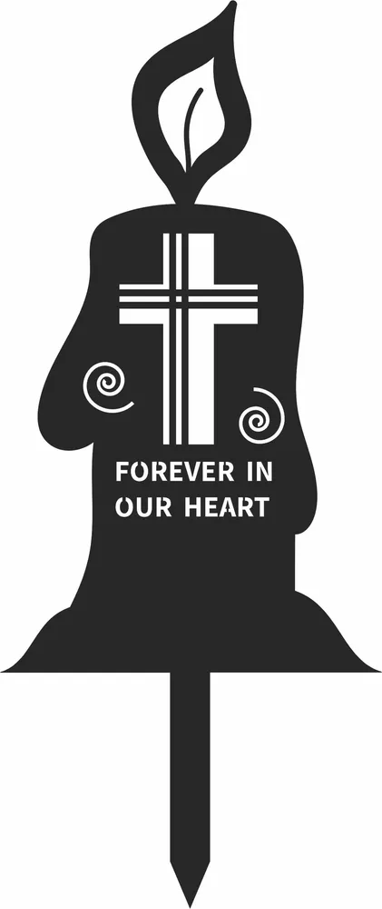 Cross Candle Stakes Clipart — full DXF linework preview