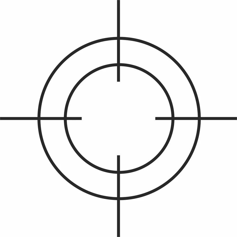 Crosshair Target Design — full DXF linework preview