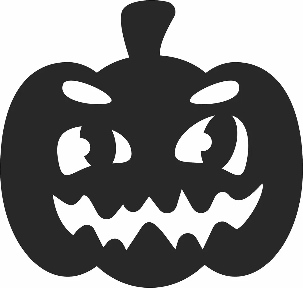 Cute Pumpkin Halloween Wall Art — full DXF linework preview
