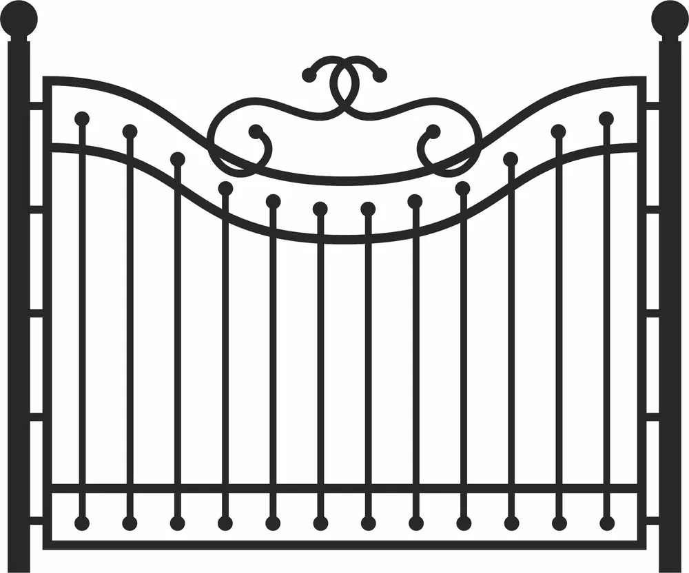 Decorative Fences Gates Clipart — full DXF linework preview