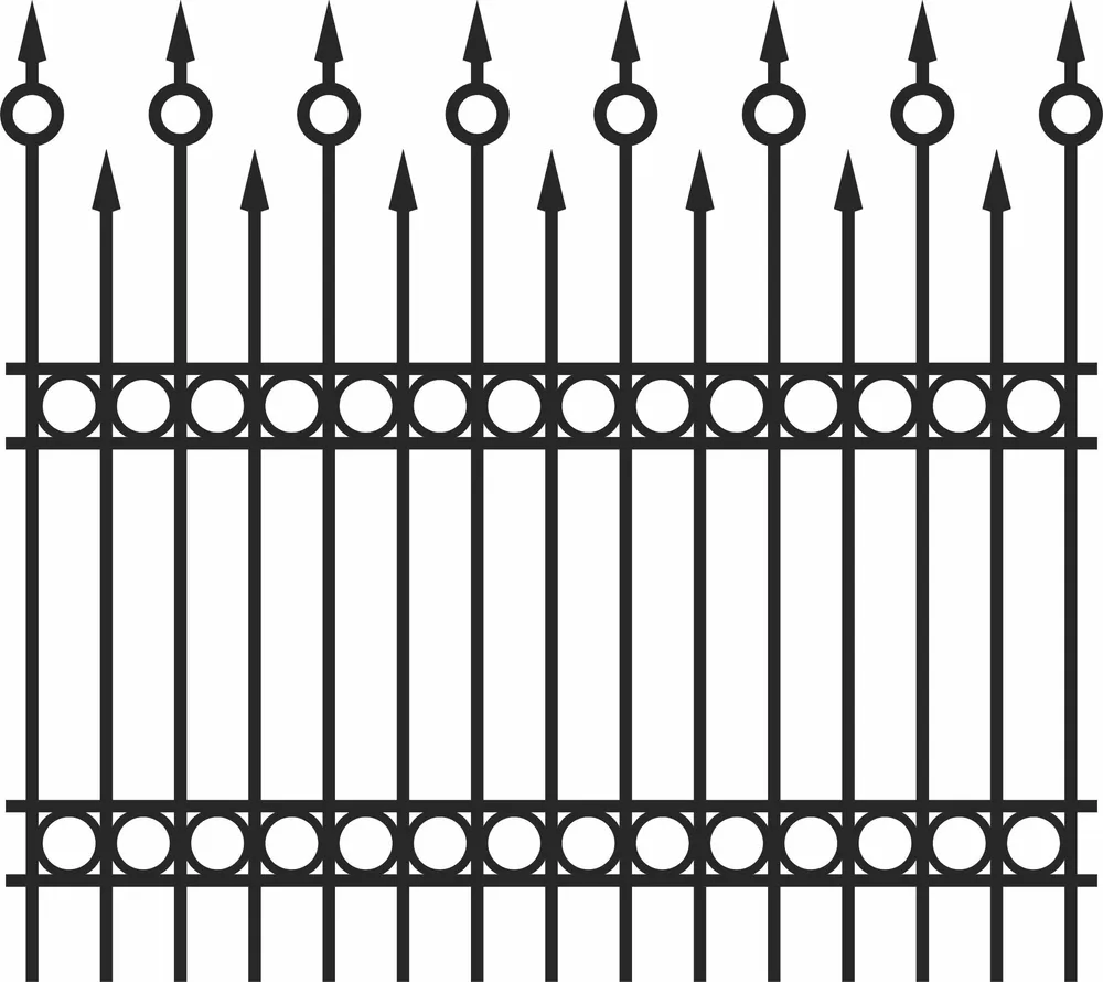 Decorative Fences Gates Clipart — full DXF linework preview