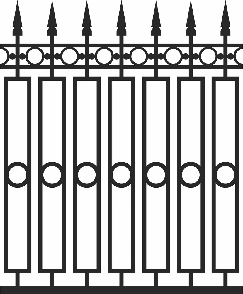Decorative Fences Gates Clipart — full DXF linework preview