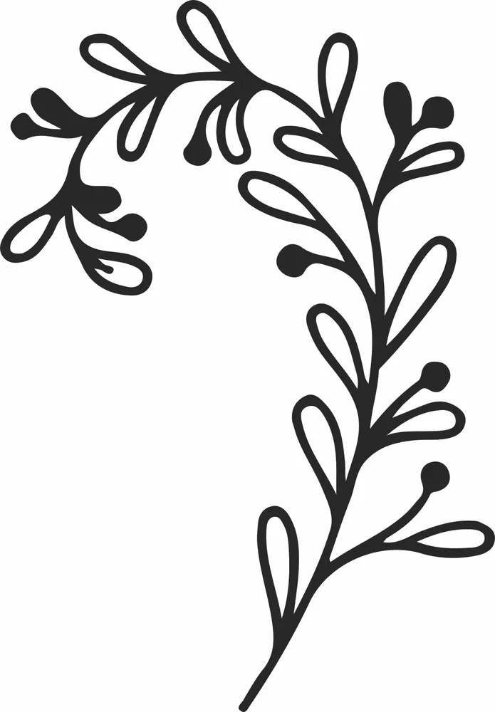 Decorative Flowers Clipart — full DXF linework preview
